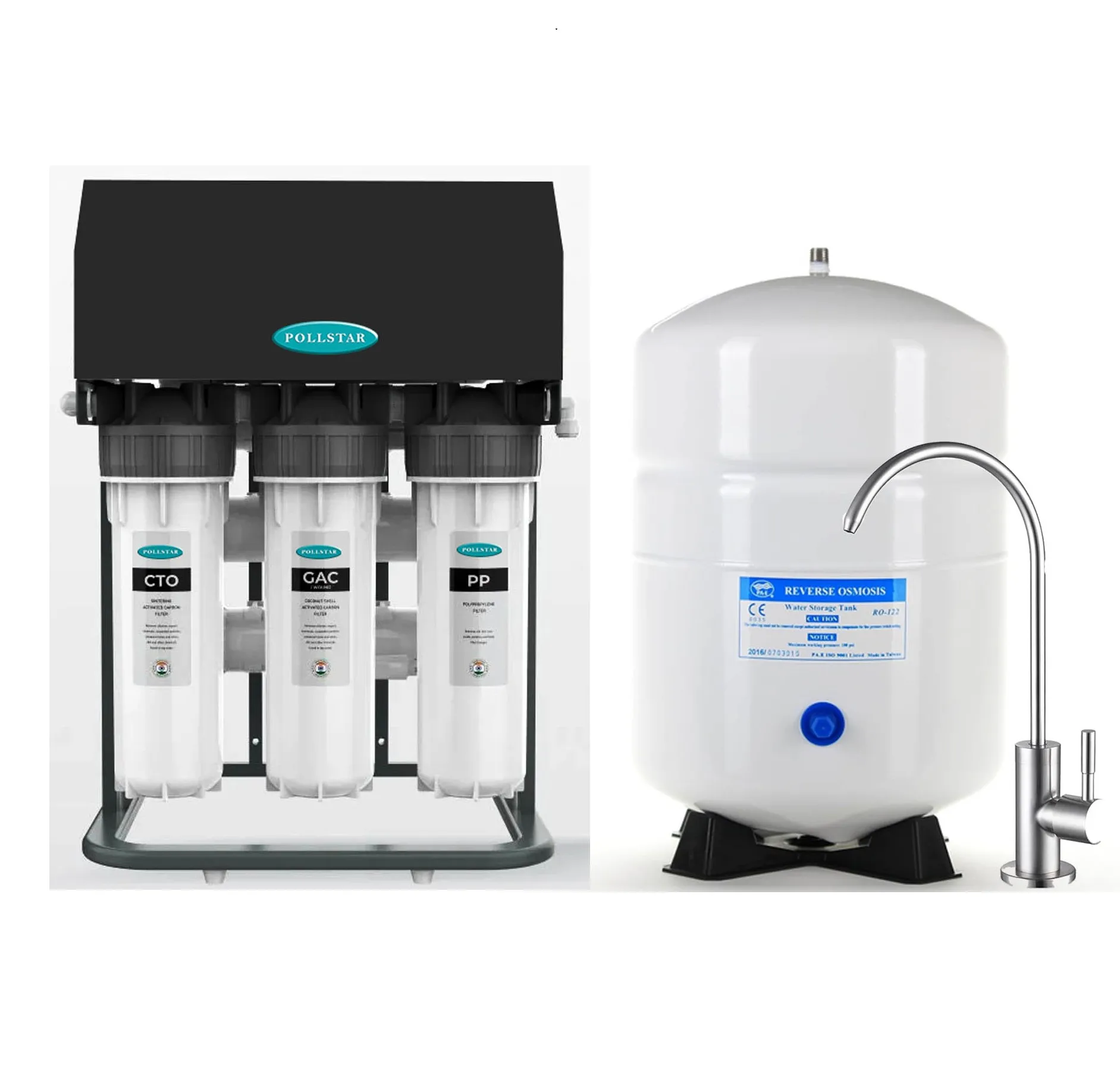 POLLSTAR 25 LPH RO Plant Capacity With 20L Tank and Fouset